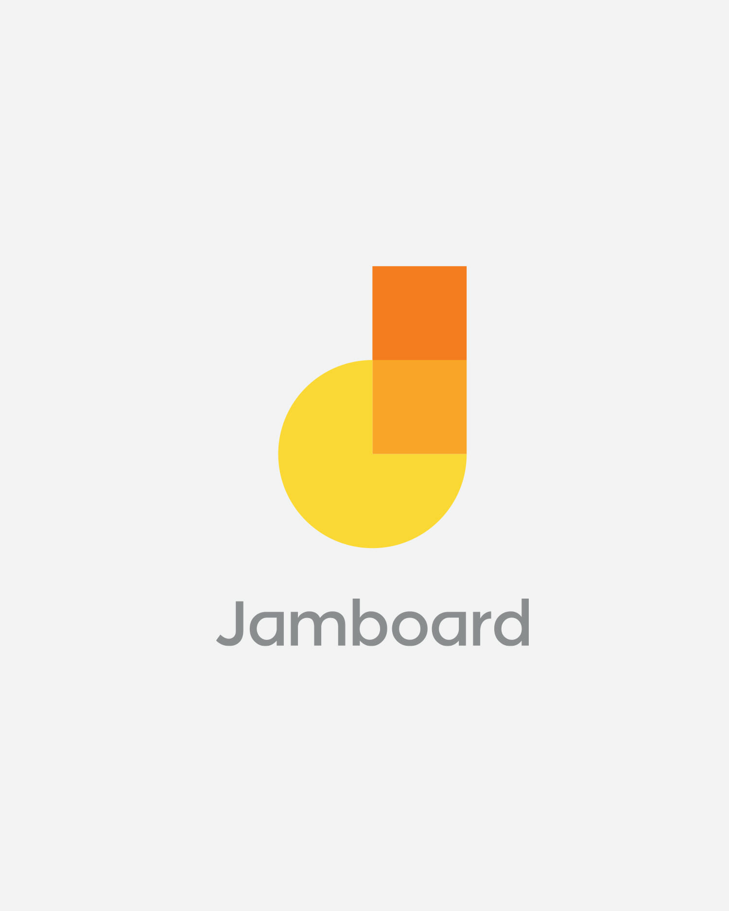 Google Jamboard logo displayed on a clean white background, showcasing the brand identity of Google's collaborative digital whiteboard platform.